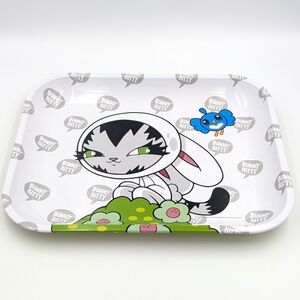 RAW Artist Series Rolling Tray Bunny Kitty Persue Dave Ross Metal Street Art New